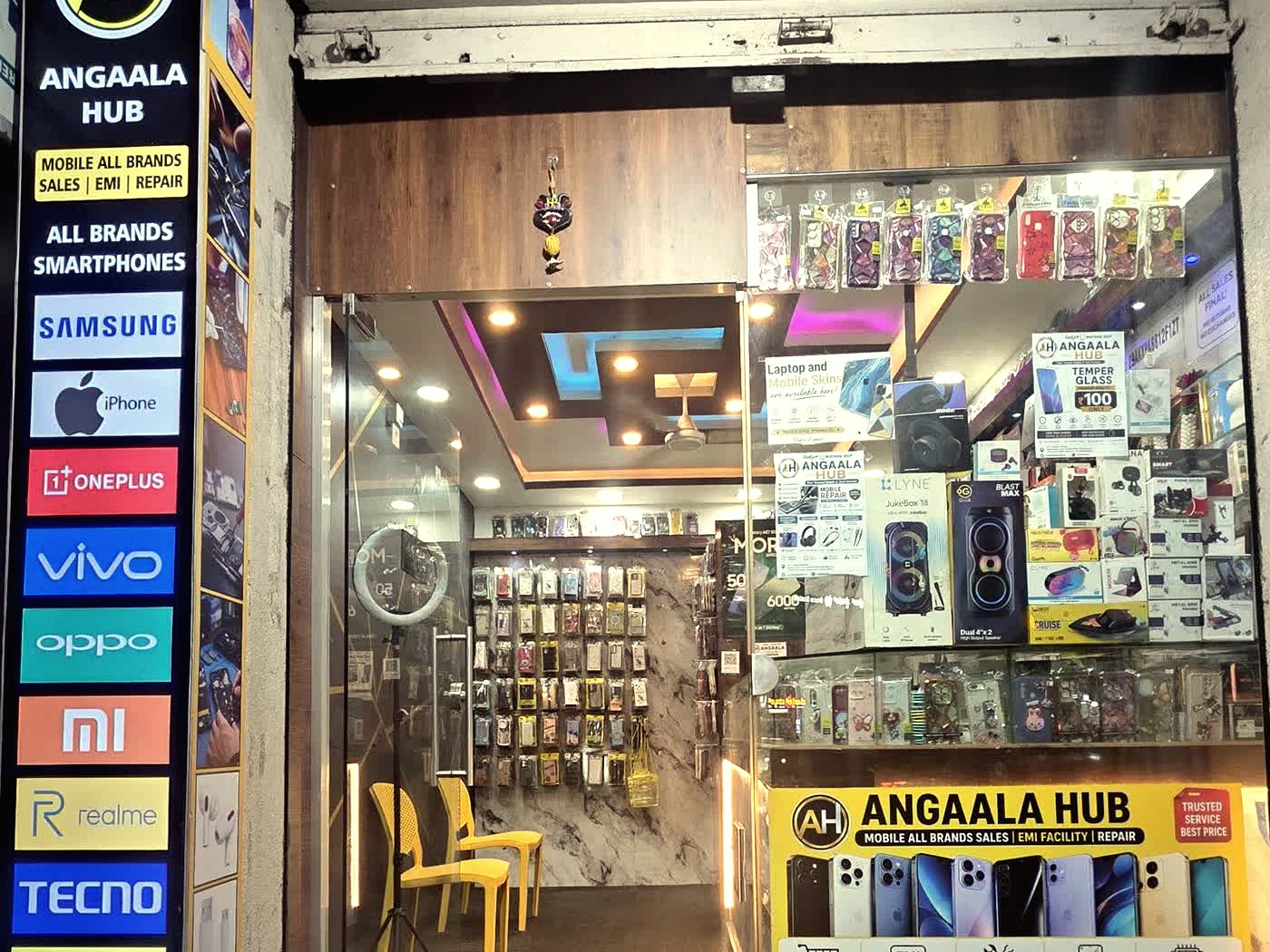 Angaala Hub storefront with brand banners